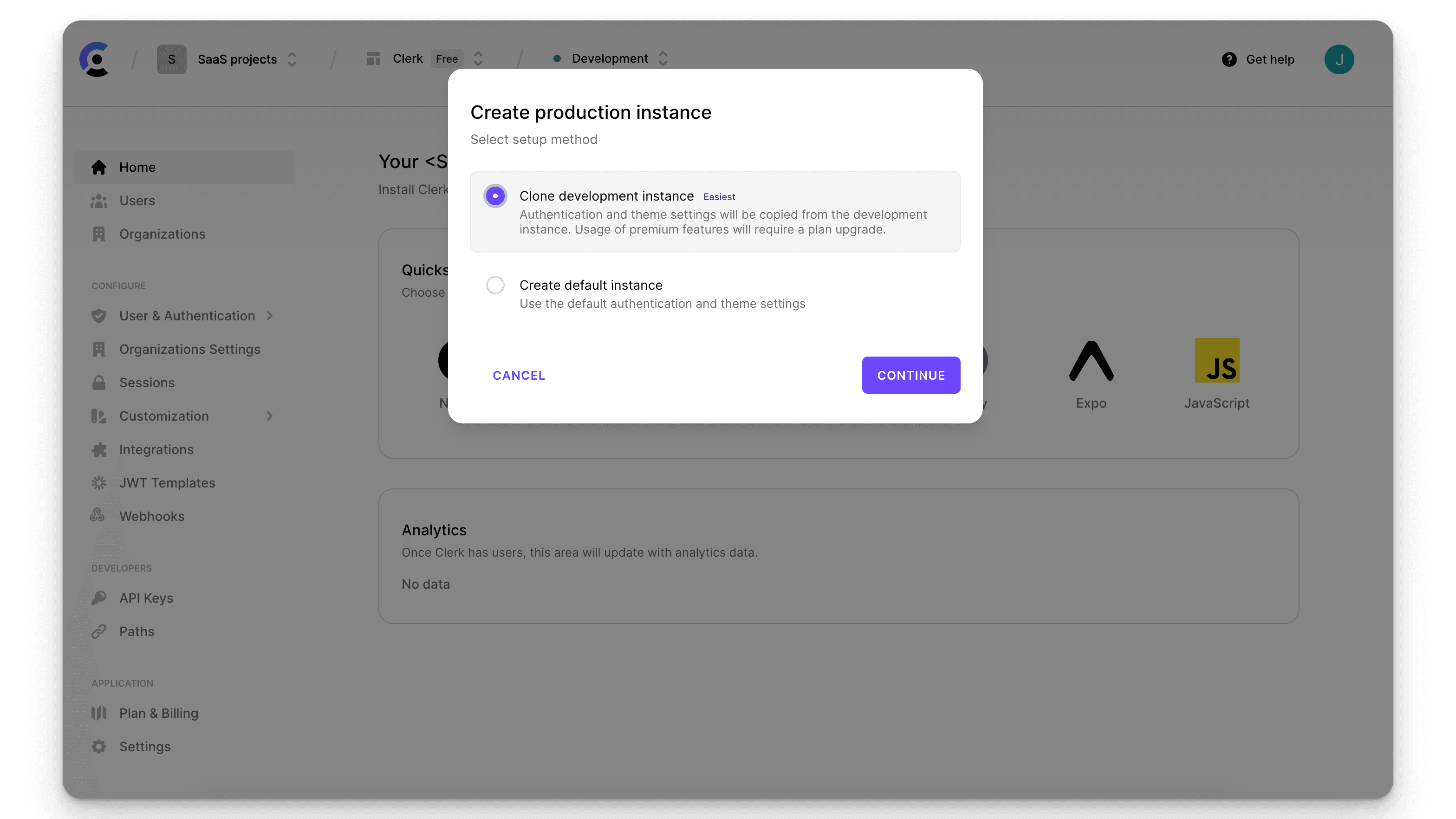 Production Modal